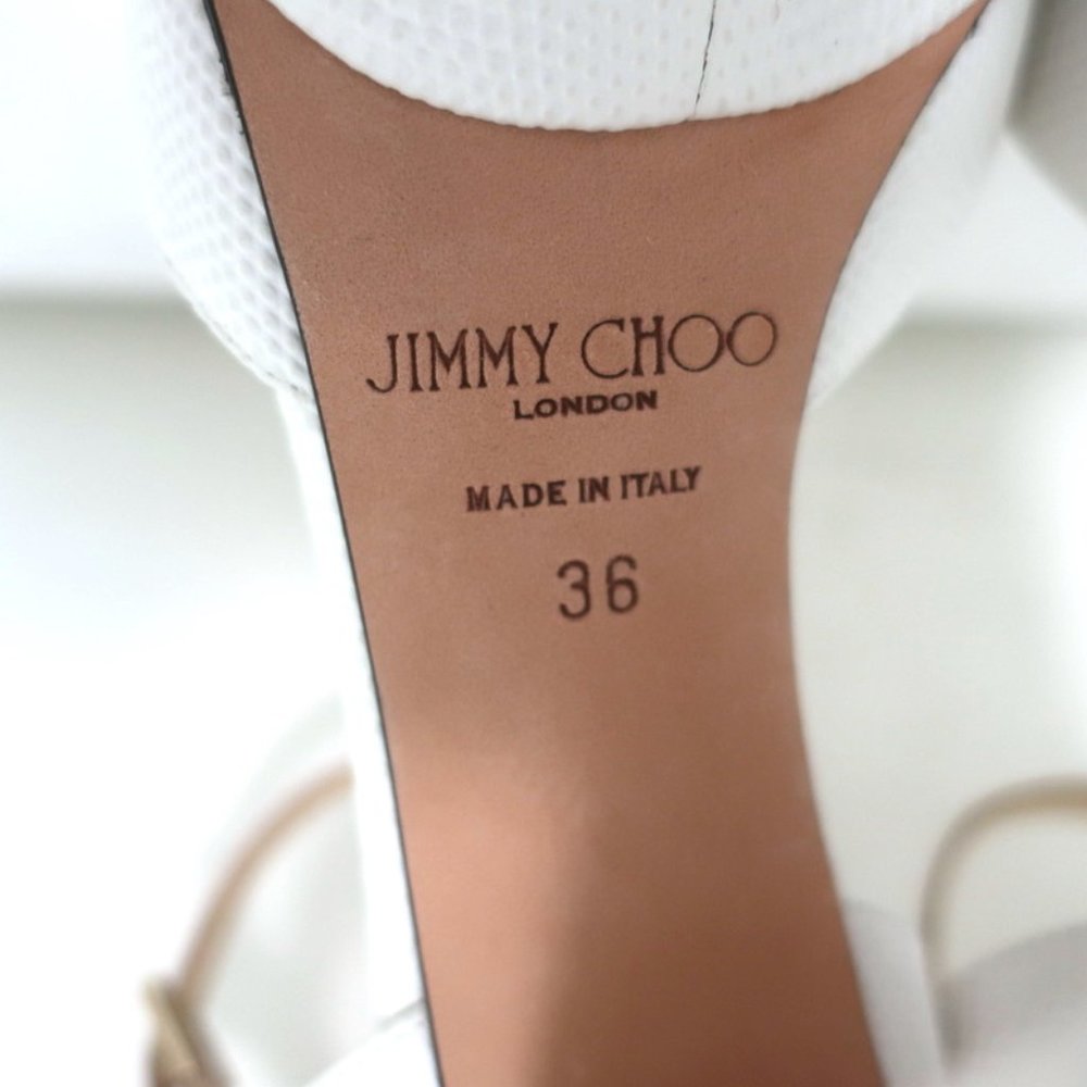 JIMMY CHOO PEACHY PLATFORM SANDALS LIZARD-EMBOSSE - Picture 11 of 11